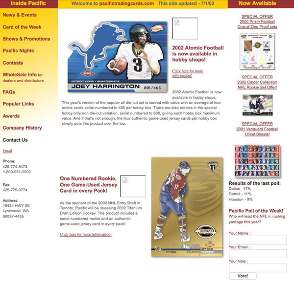 Pacific Home Page 2002