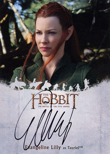 2016 Cryptozoic Hobbit Battle 5 Five Armies on-card autograph Evangeline Lilly 