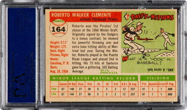 1955 Topps Roberto Clemente Rookie Card Sells for $478,000