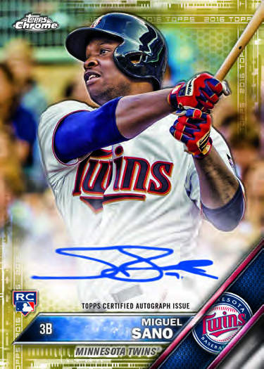 2016 Topps Series 1 Miguel Sano ROOKIE #78 Minnesota Twins Base RC Gold Cup