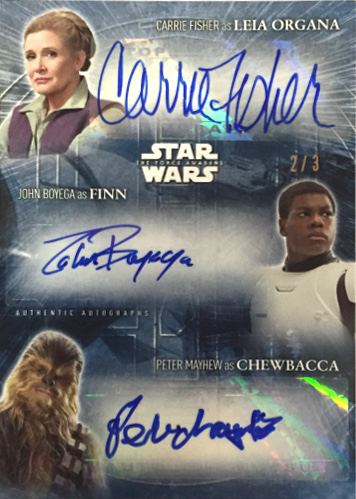 2016 SW TFA S2 Fisher Boyega Mayhew Triple Autograph