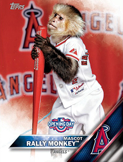 2023 Big League Mascots #M-15 Rally Monkey - Angels Pack Fresh