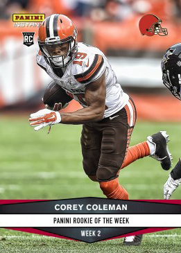 NFL Cleveland Browns Corey Coleman #34a 2016 Panini Instant Base Card