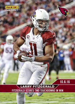 : 2016 Panini Score Football Sidelines Insert #8 Larry Fitzgerald  Cardinals : Collectibles & Fine Art