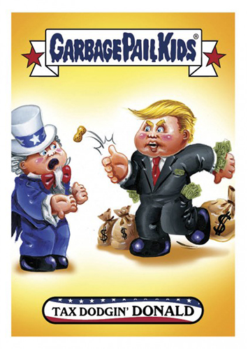 Two-Faced Trump 2016 Garbage Pail Kids Disgrace White House #95 Donald Sticker 