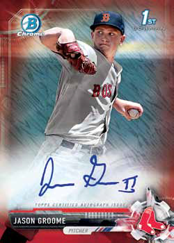 2017 Bowman Baseball Chrome Prospect Autograph Red Shimmer Refractor