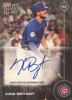 Topps Topps Now 2016 NL MVP Chicago Cubs Kris Bryant Card #OS-32