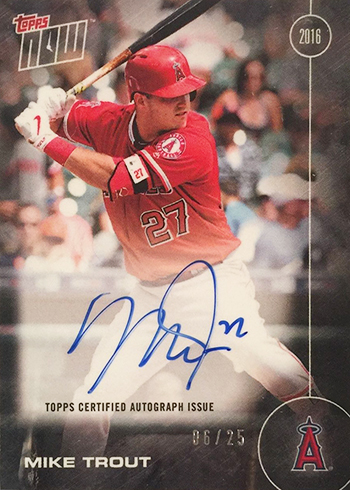 MIKE TROUT SIGNED 4 GAME WINNING HR's IN SERIES SETS RECORD TOPPS NOW CARD  #373A
