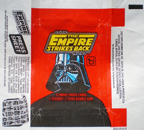 1980 10 Empire strikes back wax pack series 3 Topps wrappers 