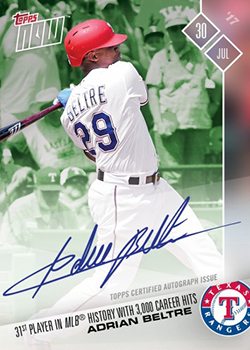 Adrian Beltre Signs Autograph Deal with Topps, Kicks Off with Topps Now