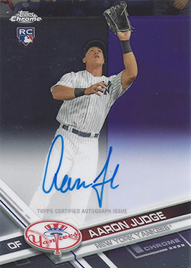 Autographed New York Yankees Aaron Judge 2017 Topps Chrome