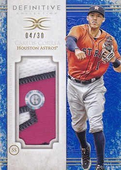 Carlos Correa player worn jersey patch baseball card (Houston