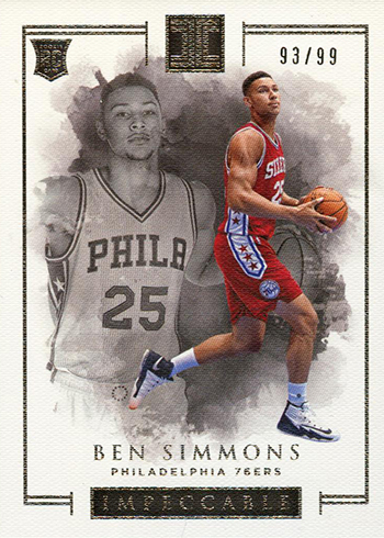 2016-17 Panini Impeccable Ben Simmons Rookie Card
