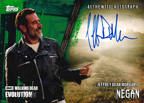 2017 Topps Walking Dead Evolution Jeffrey Dean Morgan Autograph Green