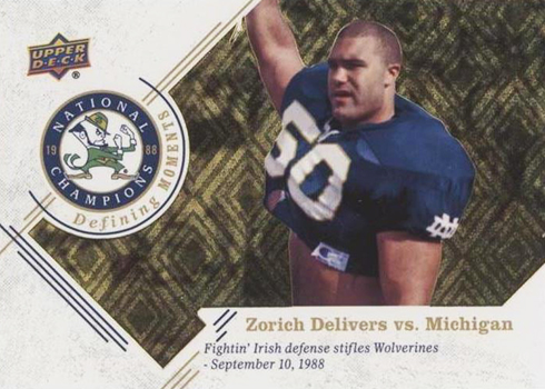 2017 Upper Deck Notre Dame 1988 Champions Football Defining Moments