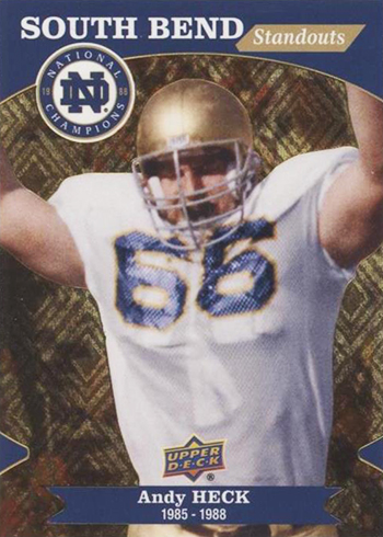 2017 Upper Deck Notre Dame 1988 Champions Football South Bend Standouts Andy Heck