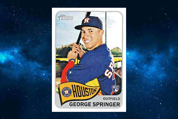 George Springer player worn jersey patch baseball card (Houston