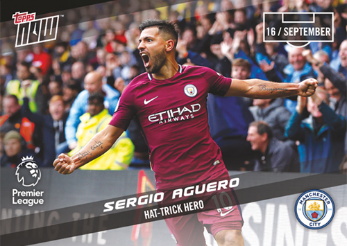 Topps premier now Man City Aguero 18/19 hat-trick hero card-6 Topps premier now Man City Aguero 18/19 hat-trick hero card-6