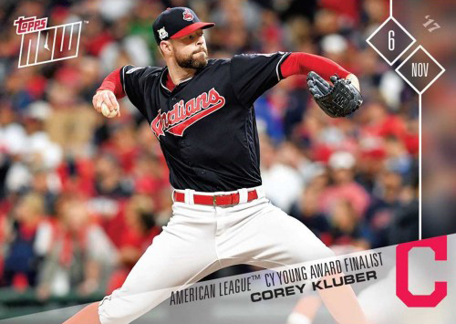 On-Card Autograph # to 25 - Corey Kluber 2017 AL CY Young Award Winner -  TOPPS NOW®