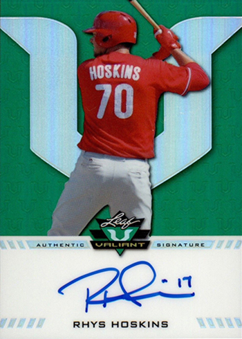 2017 Leaf Valiant Baseball Base Autographs Rhys Hoskins