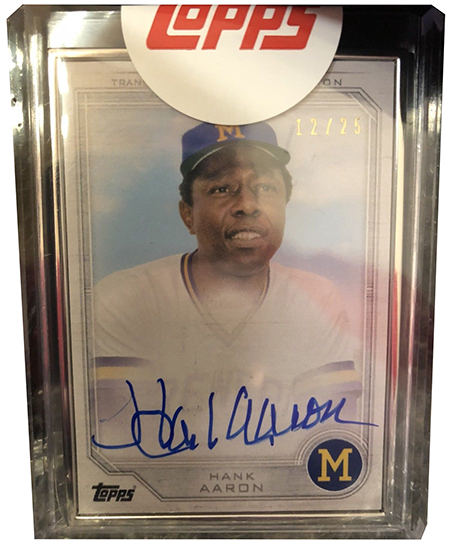 2018 Topps Transcendent Silver Frame Hank Aaron Autograph Card 