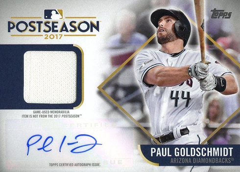 2018 Topps Series 1 Baseball Postseason Performance Autographs Paul Goldschmidt