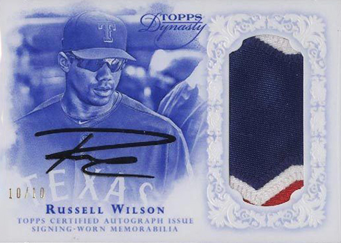 Russell Wilson will be featured on a Topps baseball card as a Texas Ranger