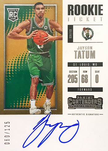 Jayson Tatum Boston Celtics Autographed 2017-18 Panini Status #128 Beckett Fanatics Witnessed Authenticated 9/10 Rookie Card - 9,8.5,9,9.5 Subgrades