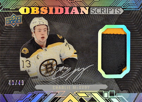 Charlie McAvoy Autograph Photo Black Uniform Skate Alone 11×14