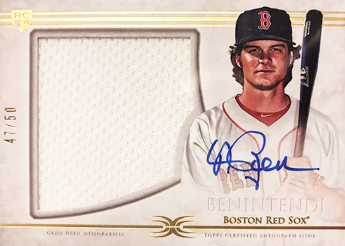 Andrew Benintendi on Twitter: My rookie card is in 2017 Topps Baseball in  stores now. Tag me in a pic with a picture of my rookie card! #ToppsPartner  @toppscards  / Twitter