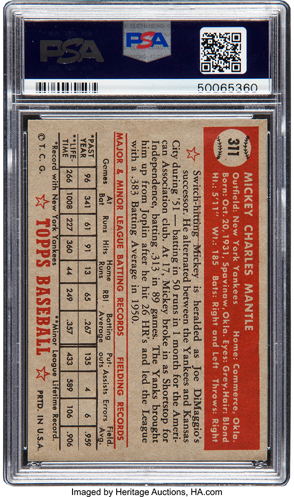 Mint Mickey Mantle Baseball Card Poised To Break $3.12 Million