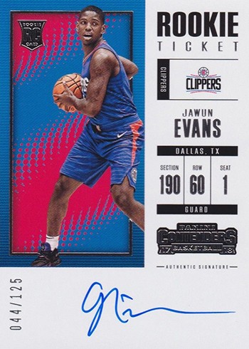 2017-18 Panini Contenders Basketball Rookie Ticket Autographs 