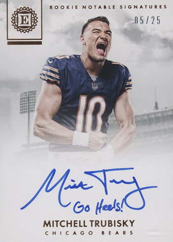 Mitch Trubisky 17 Panini Classics 269 Orange Autograph 3/15 