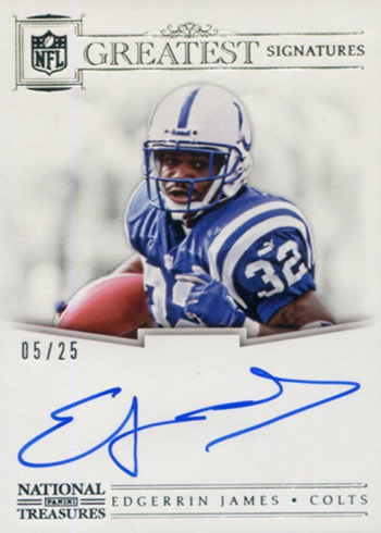 2017 Panini National Treasures Football Greatest Signatures Edgerrin James  - Beckett News