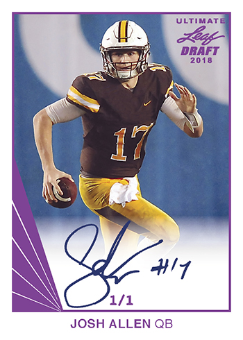 2018 Leaf Ultimate Draft Football Josh Allen 1990 Purple - Beckett