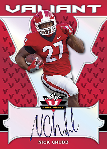 2018 Leaf Valiant Football Nick Chubb Autograph