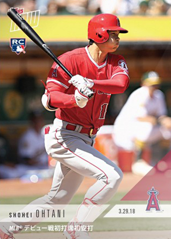 2018 TOPPS NOW #553 FIRST CAREER MULTI-HR AND 4-HIT GAME SHOHEI OHTANI 