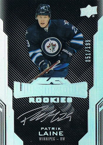 Patrik Laine signed 2016-17 Fleer Showcase NHL Rookie Hot Prospect Card  (RC) #181- 219/299 (Winnipeg Jets)