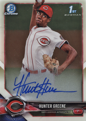 2018 Bowman Chrome Hunter Greene Autograph