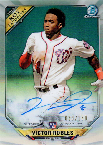 Victor Robles Washington Nationals Autographed 2018 Bowman #6 Card CAS –