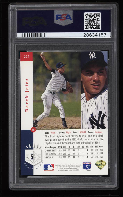 1993 SP Derek Jeter PSA 10 PWCC May-2018 Reverse