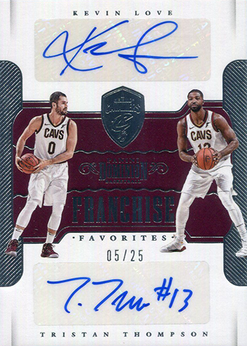2017-18 Panini Dominion Basketball Franchise Favorites Autographs Kevin Love Tristan Thompson