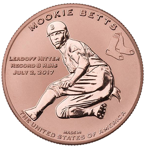 2018 Baseball Treasure MLB Coins Mookie Betts