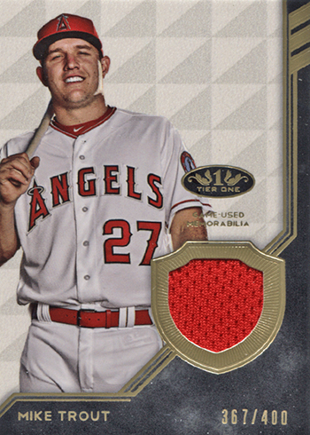 2018 Topps Tier One Baseball Tier One Relics Mike Trout
