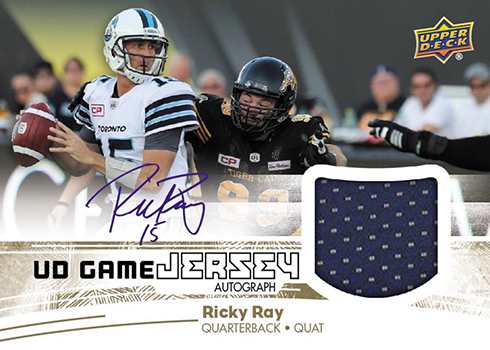 2018 Upper Deck CFL Football UD Game Jersey Autograph