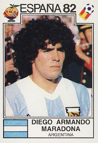 Maradona Sticker #176 Panini WM World Cup 1982 Reprint Mint 