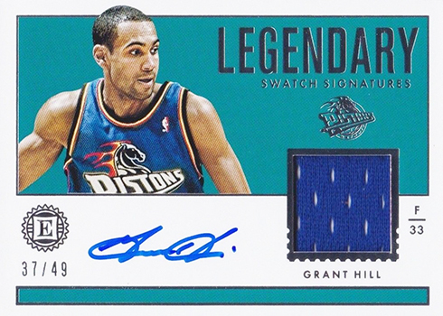 2017-18 Panini Encased Basketball Legendary Swatch Signatures Grant Hill
