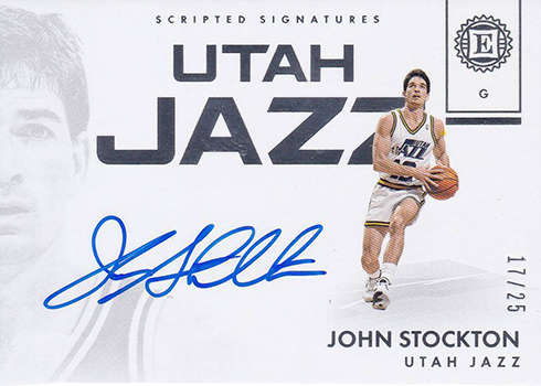 2017-18 Panini Encased Basketball Scripted Signatures John Stockton