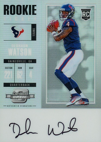 : 2017 Panini Contenders Draft Picks School Colors Deshaun Watson  #1 NM Near Mint RC Rookie : Collectibles & Fine Art