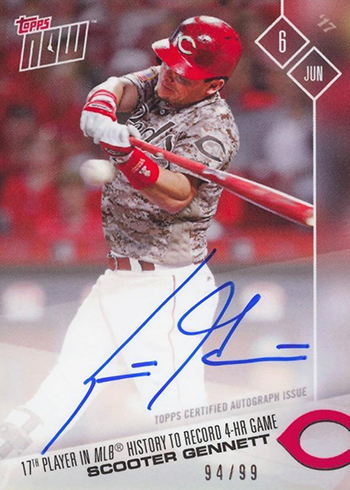 2017 Topps Now Autographs Scooter Gennett 99